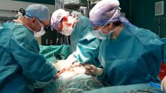 Kardiochirurg vyjme pacientovi kus osrdečníku a vyrobí z něj novou aortální chlopeň
