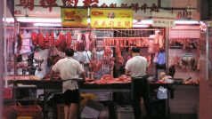 Trh s drůbeží v Hongkongu