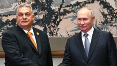 Viktor Orbán a Vladimir Putin během setkání v Pekingu