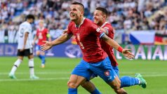 Útočník Václav Sejk slaví první branku české fotbalové reprezentace do 21 let proti Německu