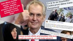 Dezinformace proti Miloši Zemanovi (koláž)