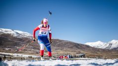 Biatlonistka Kristýna Otcovská při závodě ve sprintu na Světovém poháru v Soldier Hollow