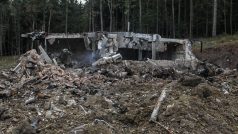 Zničený muniční sklad ve Vrběticích na Zlínsku
