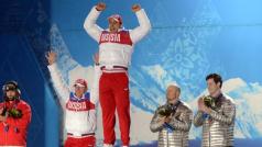 Ruští sportovci na stupních vítězů při zimní olympiádě v roce 2014