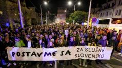 Pochod Za slušné Slovensko v Bratislavě 18.10.