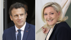 Současný centristický prezident Emmanuel Macron a nacionalistická kandidátka Marine Le Penová