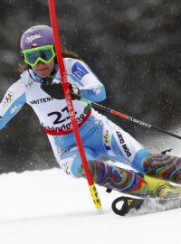 Šárka Záhrobská v prvním kole slalomu na MS v alpském lyžování