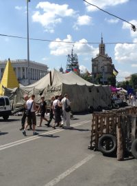 Ukrajina, Kyjev. Majdan na počátku července
