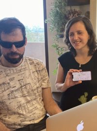 Tvůrci mobilní hry pro nevidomé: manželé Kuklovi a Roman Kabelka
