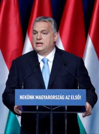 Maďarský premiér Viktor Orbán během svého projevu