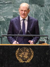 Německý kancléř Olaf Scholz na Valném shromáždění OSN