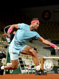 Rafael Nadal během osmifinále French Open
