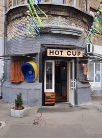 Kavárna chersonského podnikatele Olexandra Kosťukeviče v Kyjevě
