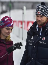 Kateřina a Matthew Emmonsovi, střelečtí poradci českého a amerického biatlonu