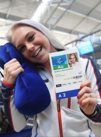 Barbora Havlíčková na letišti před odletem na olympiádu.