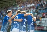 Fotbalisté Sigmy Olomouc se radují z gólu