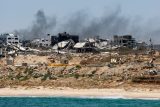 Zničené budovy v Pásmu Gaza