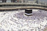 Nejposvátnější místo islámu - Ka&#039;ba se nachází ve městě Mekka, uprostřed Velké mešity v Saudské Arábii.