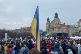 Demonstrace na Staroměstském náměstí na podporu Ukrajiny