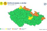 Aktuální výstraha hydrometeorologů před sněhovými jazyky a závějemi