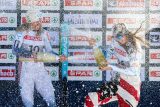 O bronz se ale Kajsa Vickhoffová Lieová musela podělit s Američankou Lauren Macugovou (vpravo)