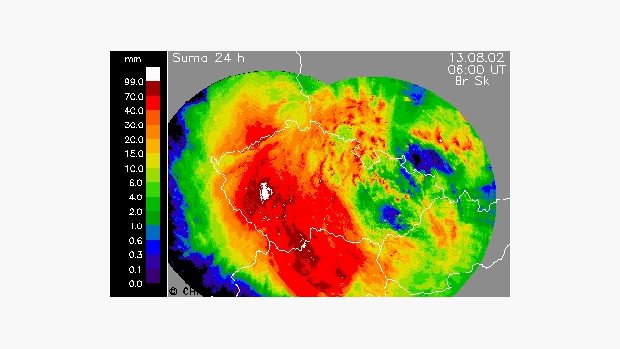 Snímek z radaru - Český hydrometeorologický ústav