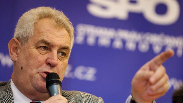 Miloš Zeman na besedě SPO na pražském Výstavišti.