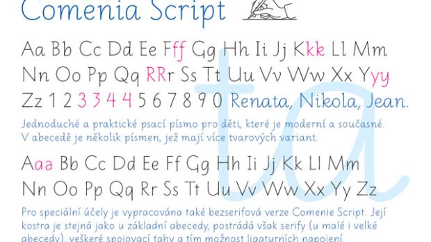 Typ písma Comenia Script