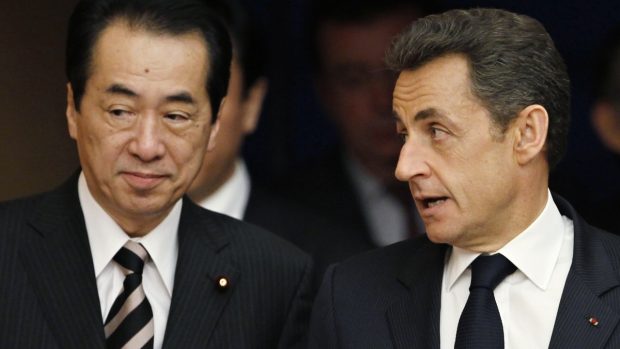 Naoto Kan a Nicolas Sarkozy