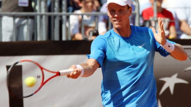 Tomáš Berdych v zápase proti Monakovi