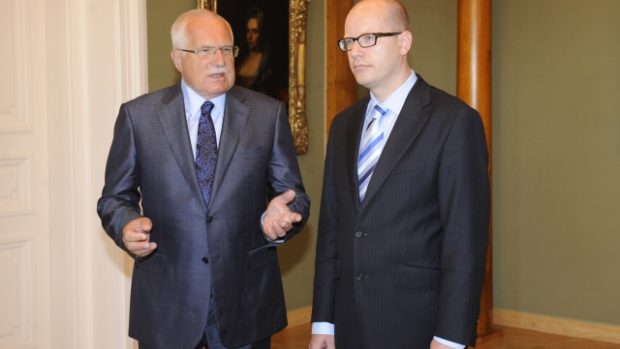 Prezident Václav Klaus přijal na Pražském hradě předsedu ČSSD Bohuslava Sobotku