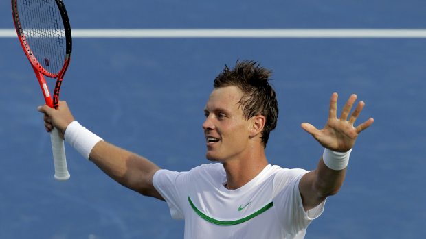 Tomáš Berdych po vítězství nad Rogerem Federerem v Cincinnati