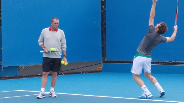 Andy Murray a Ivan Lendl při tréninku na Australian Open