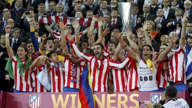 Fotbalisté Atlética Madrid slaví triumf v Evropské lize