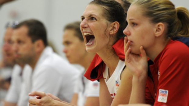 Letní olympijské hry Londýn 2012, 26. července. Přípravný zápas basketbalistek před olympijským turnajem: Česká republika - Kanada. Ilona Burgrová.