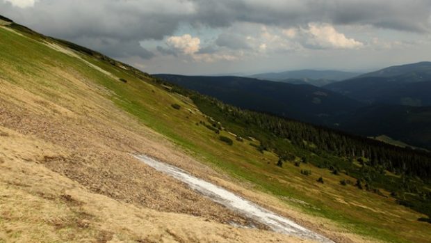 Sněhová Mapa republiky na úbočí Studniční hory v Krkonoších