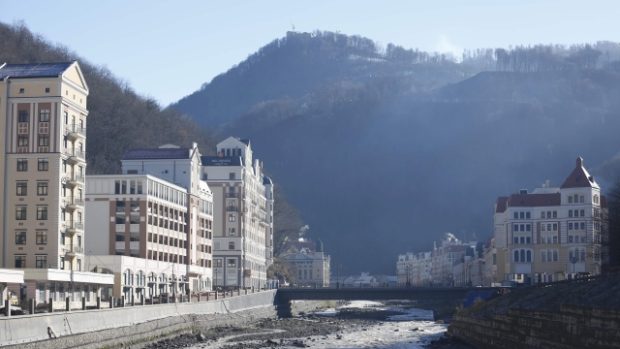 Ulice v olympijské vesnici v Soči, které bude hostit olympijské hry 2014