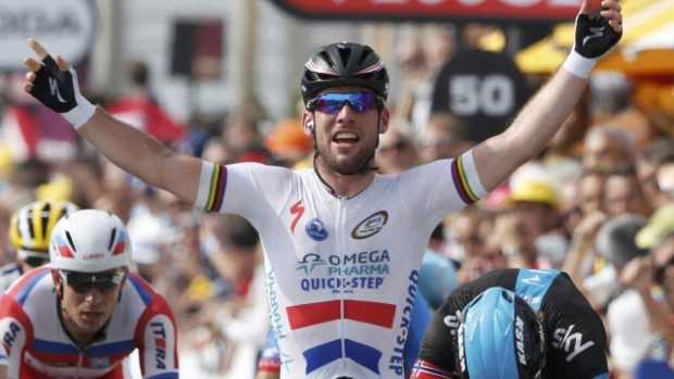 Mark Cavendish v cíli 5. etapy 100. Tour de France