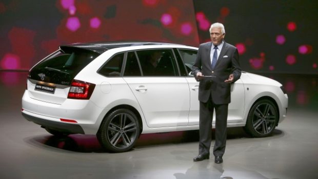 Nová Škoda Rapid Spaceback při představení na německém autosaloně ve Frankurtu