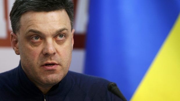 Vůdce ukrajinské opoziční strany Svoboda Oleg Tjagnibok