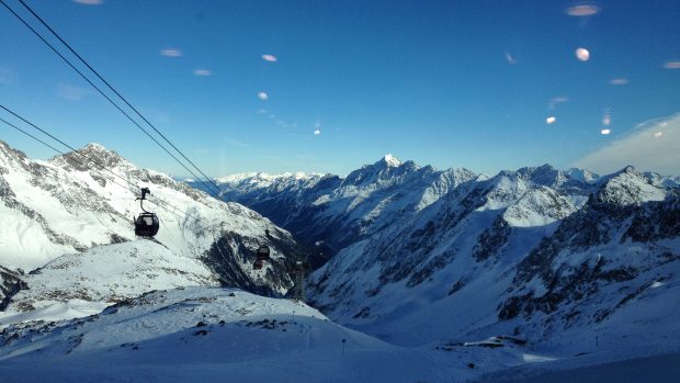 Lyžování na Stubaiském ledovci, Tyrolsko