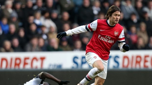 Fotbalista Tomáš Rosický v dresu Arsenalu