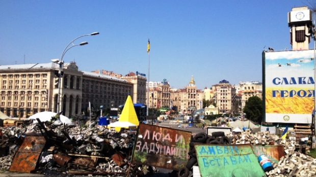 Stanové městečko z kyjevského Majdanu stále nezmizelo