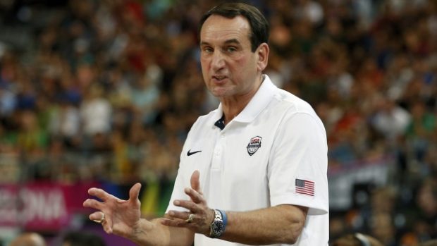 Trenér amerických basketbalistů Mike Krzyzewski