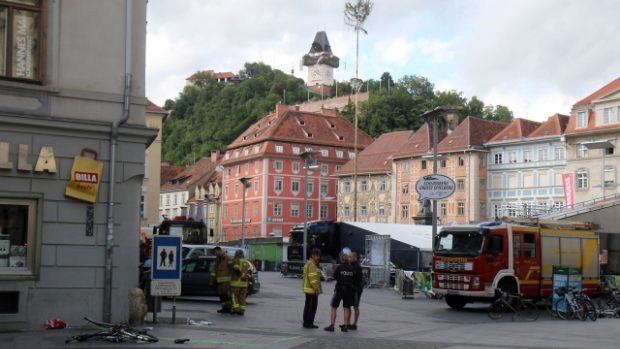 Místo incidentu v centru Štýrského Hradce