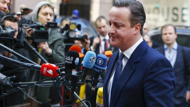 Britský premiér David Cameron na summitu EU v Bruselu