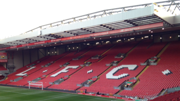 Stadión Anfield Road v Liverpoolu