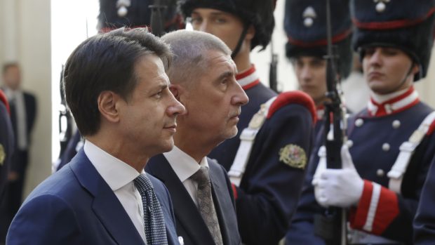 Italský premiér Giuseppe Conte a český premiér Andrej Babiš