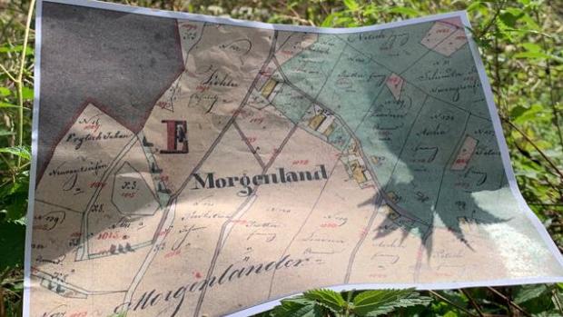 Morgenland na staré mapě a dnes.