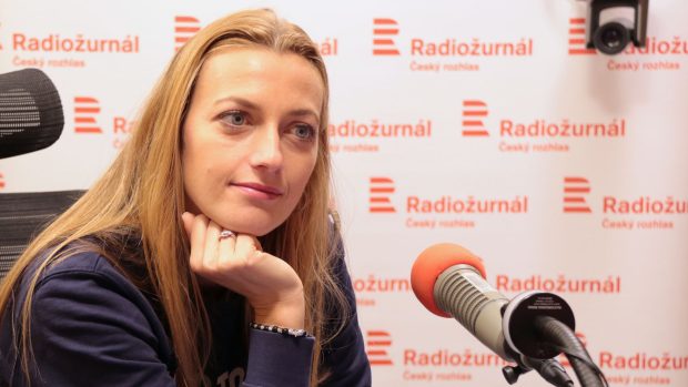 Petra Kvitová ve studiu Radiožurnálu